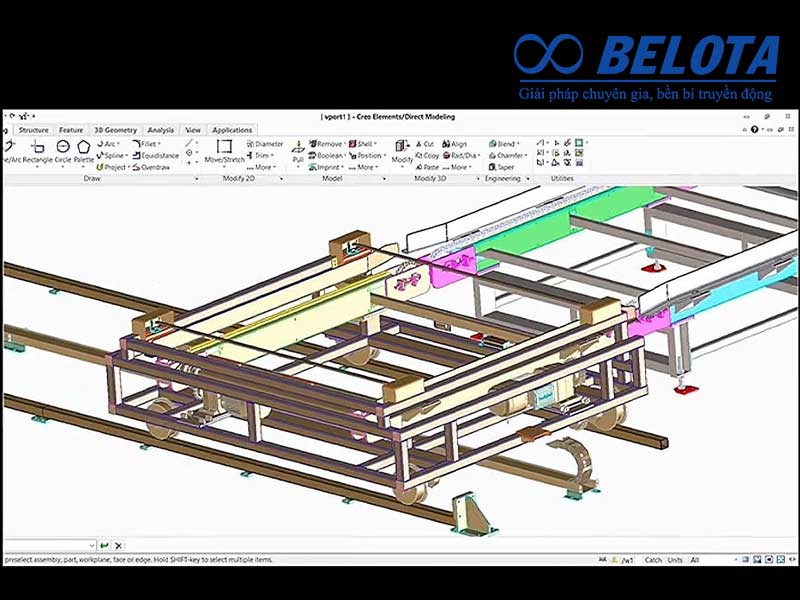 Bản vẽ băng tải chuyển hướng do Belota triển khai