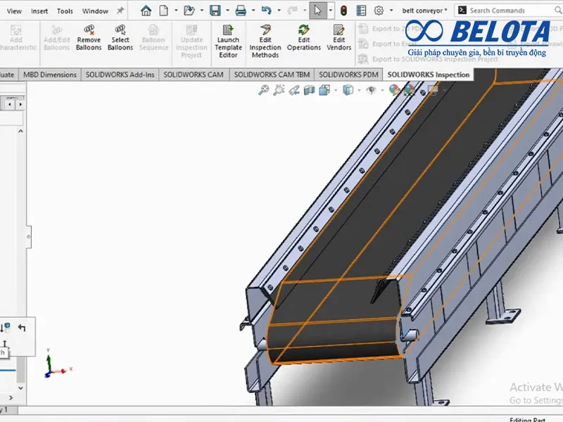 Bản vẽ thiết kế băng tải trước khi thi công