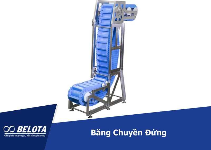 Băng chuyền đứng với kết cấu gọn gàng giúp tối ưu không gian nhà xưởng