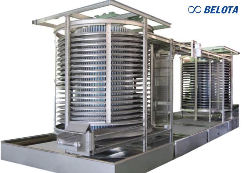 Băng chuyền IQF xoắn ốc giúp tận dụng không gian theo chiều cao