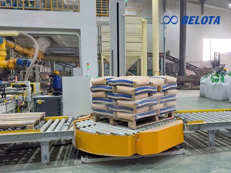 Băng tải bàn xoay hỗ trợ chuyển hướng pallet