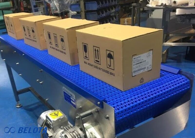 Băng tải Belota cung cấp băng tải nhựa bao bì carton