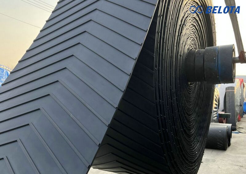 Băng tải cao su gân V di động