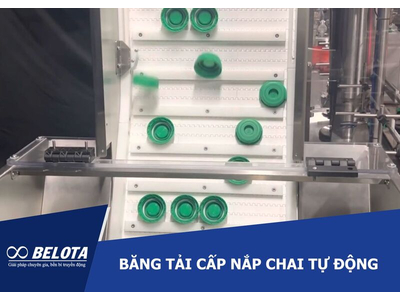 Băng tải cấp nắp chai tự động
