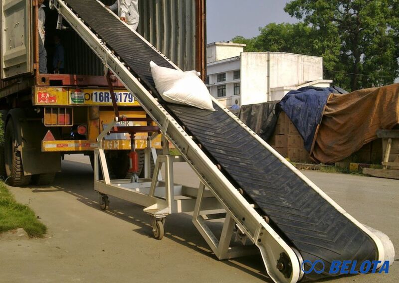 Băng tải chuyển hàng lên xuống xe
