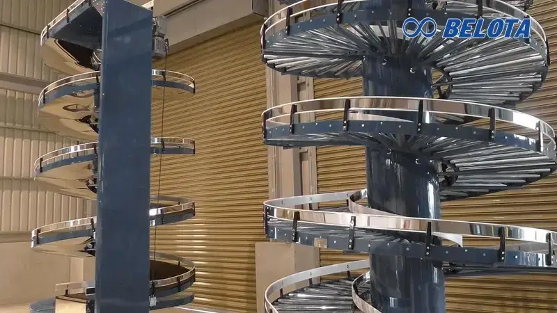 Băng tải con lăn bao gồm các con lăn được kết nối