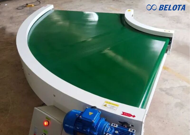 băng tải góc cong 90 độ loại PVC