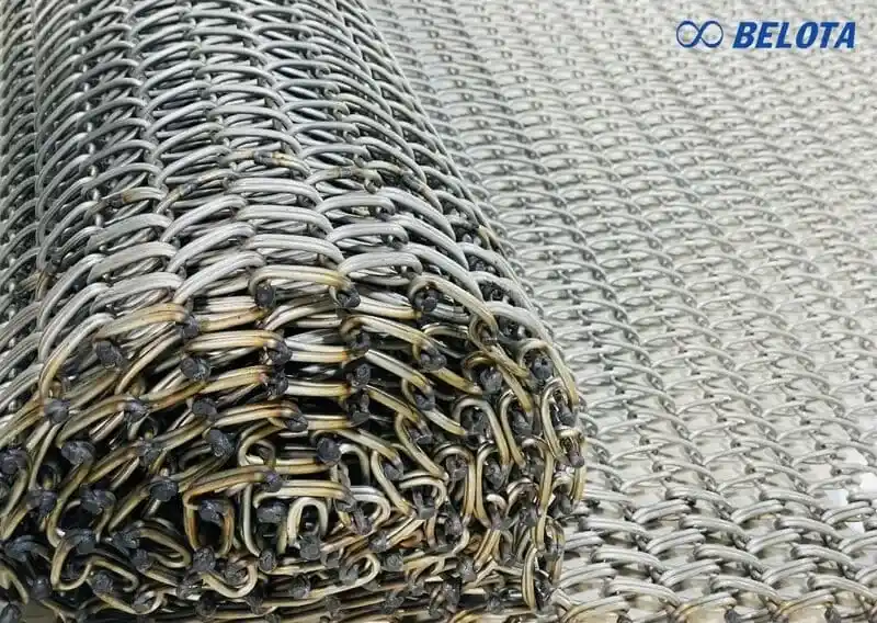 Băng tải lưới inox là một trong các loại băng tải được làm từ lưới kim loại bằng thép không gỉ 201, 304, 316