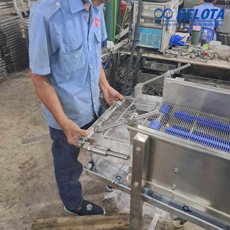 Băng tải lưới Inox sợi thang có cấu trúc hở tăng độ thông thoáng
