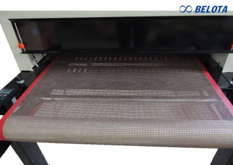 Băng tải lưới Teflon được sử dụng rộng rãi trong các hệ thống in chuyển nhiệt và sấy sau in