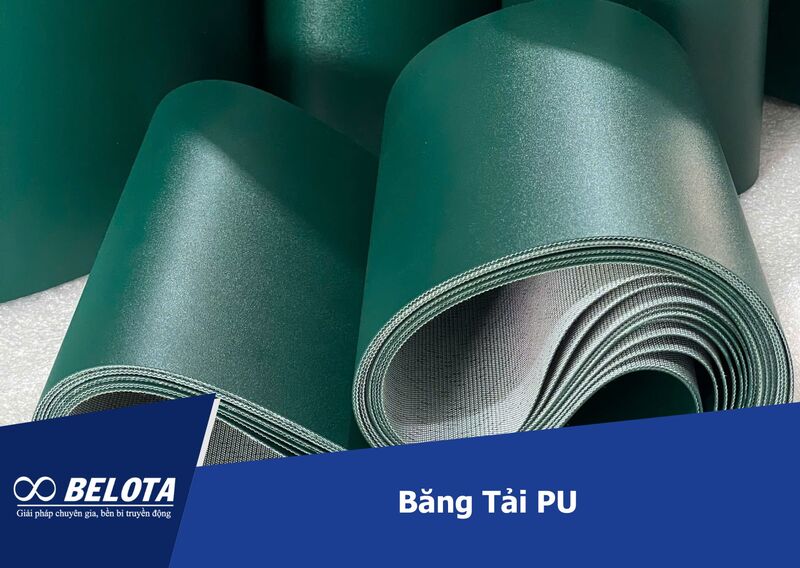 Băng tải PU nổi bật với đặc tính kháng dầu mỡ, hóa chất nhẹ, không độc hại và đạt tiêu chuẩn an toàn thực phẩm