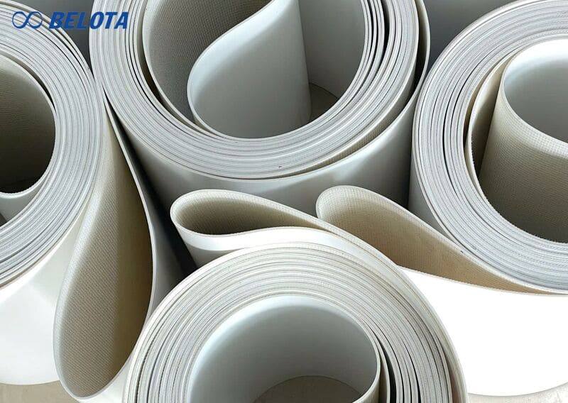 Băng tải PU trắng có thể được thiết kế tùy chỉnh theo yêu cầu của khách hàng