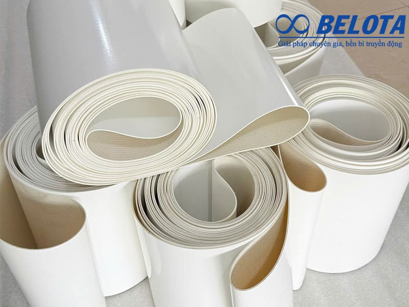 Băng tải PVC cấu tạo từ nhựa Polyvinyl Chloride