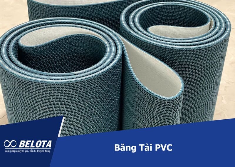 Băng tải PVC có đặc tính dẻo tốt, trọng lượng nhẹ, vận hành êm ái