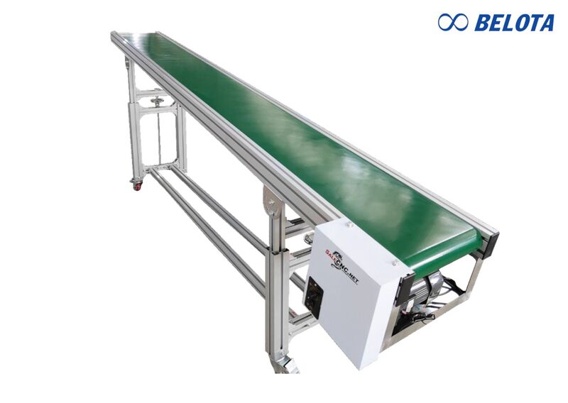 Băng tải PVC có trọng lượng nhẹ, kết cấu linh hoạt, dễ dàng thiết kế theo nhiều kích thước