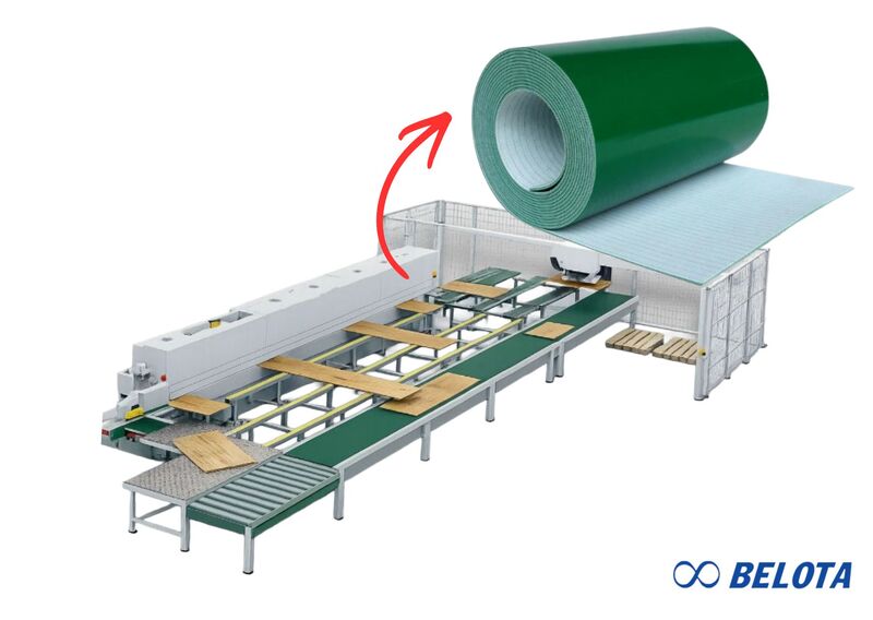 Băng tải PVC hồi phôi máy dán cạnh