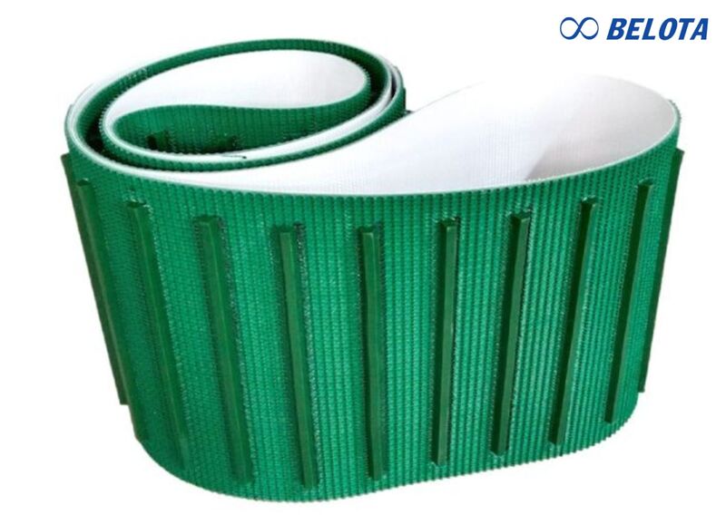 Băng tải PVC nhám caro kết hợp gân trợ lực