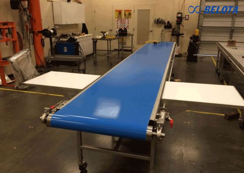 Băng tải PVC xanh dương