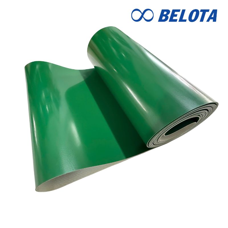 Băng tải PVC xanh nổi bật với độ bền kéo cao và khả năng chịu lực tốt