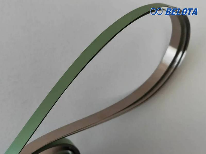 Băng tải thép phủ lớp chống dính màu xanh