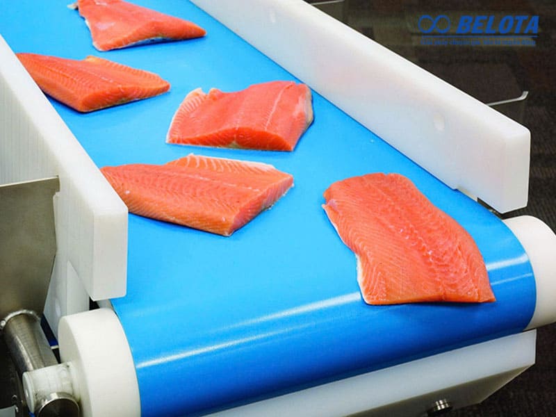 Băng tải PU vận chuyển cá đáp ứng tiêu chuẩn an toàn thực phẩm