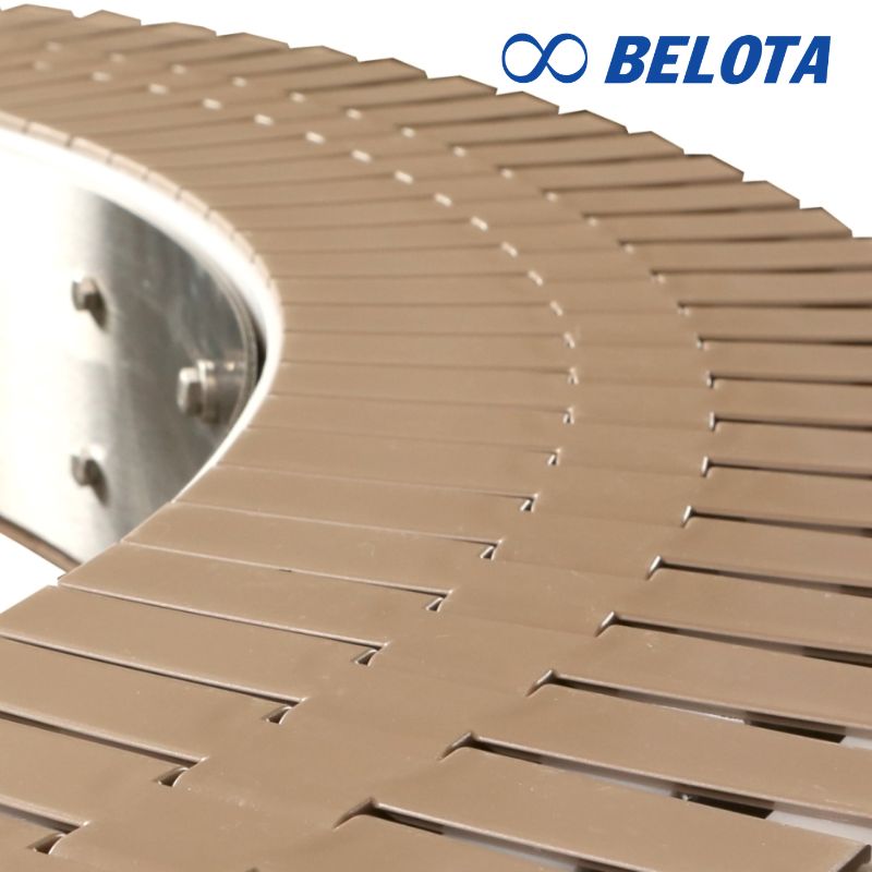 Băng tải xích nhựa chạy cong