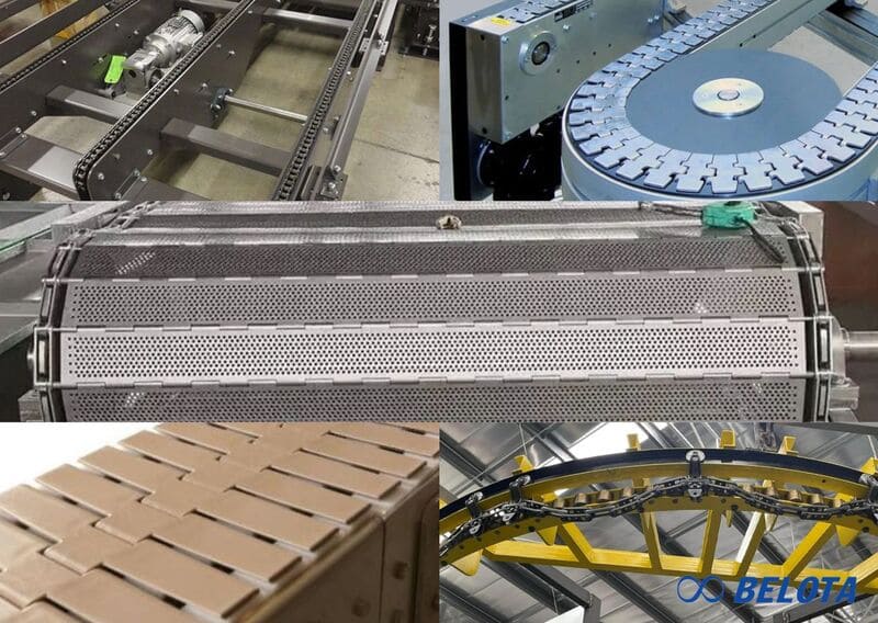Băng tải xích sử dụng dây xích bằng nhựa hoặc inox làm bộ phận truyền động chính