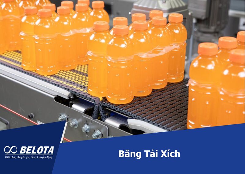 Băng tải xích với về mặt phẳng giúp vận chuyển nhanh nhưng vẫn ổn định, tránh rơi sản phẩm