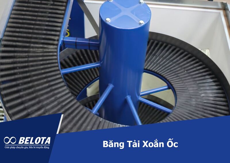 Băng tải xoắn ốc giúp di chuyển sản phẩm theo hai chiều và có nhiều tầng xoắn