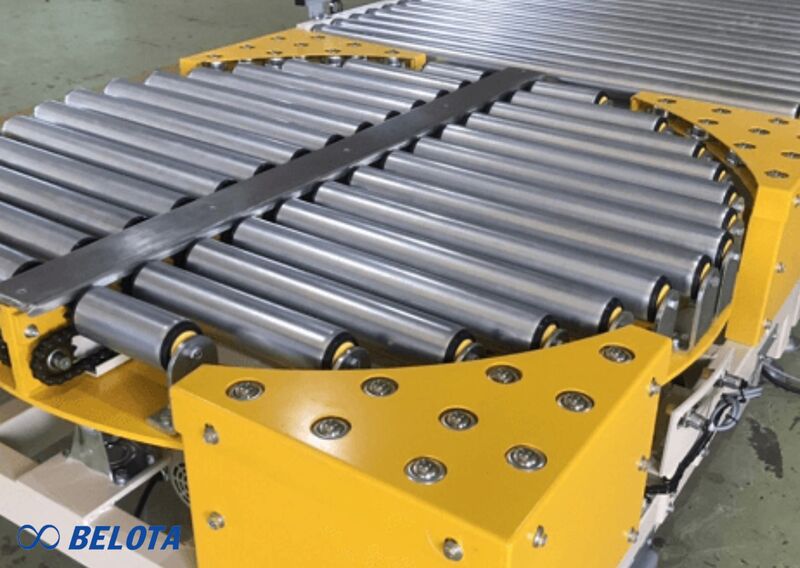 Băng tải xoay cho phép xoay pallet, thùng hàng hoặc sản phẩm theo nhiều góc khác nhau như 90°, 180°, 27