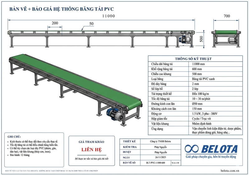Báo giá hệ thống băng tải PVC cho kho Logistic vận chuyển thùng carton