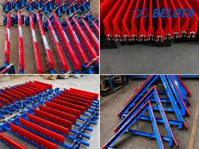 Cấu tạo hoàn chỉnh của bộ dao gạt băng tải điều chỉnh lực ép bằng lò xo