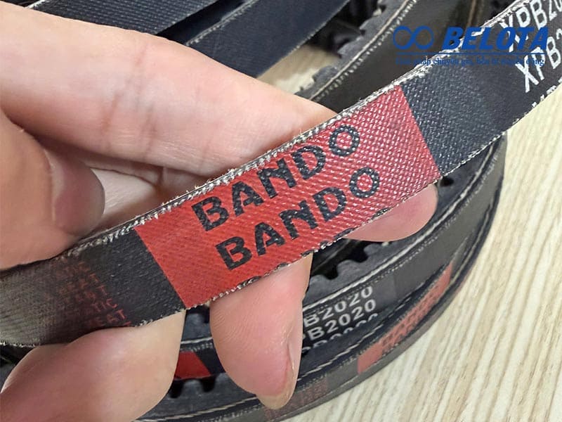 Chữ in sắc nét dây curoa Bando chính hãng (Ảnh chụp thực tế của Belota)