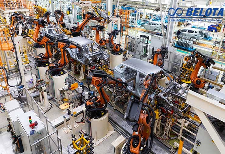 Dây chuyền sản xuất tự động được ứng dụng trong ngành sản xuất oto