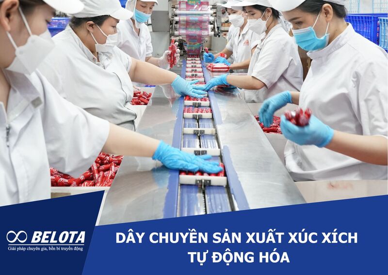 Dây chuyền sản xuất xúc xích tự động hóa, đảm bảo chất lượng