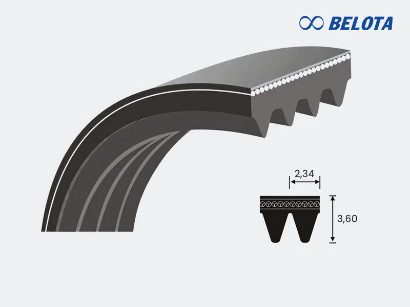 Dây curoa rãnh dọc PJ kết hợp giữa dây curoa phẳng và dây curoa rãnh V