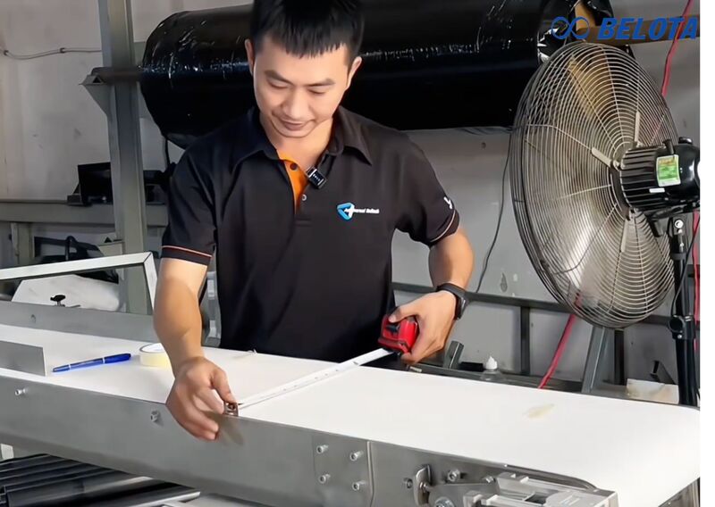 Đo bản rộng băng tải bằng thước dây