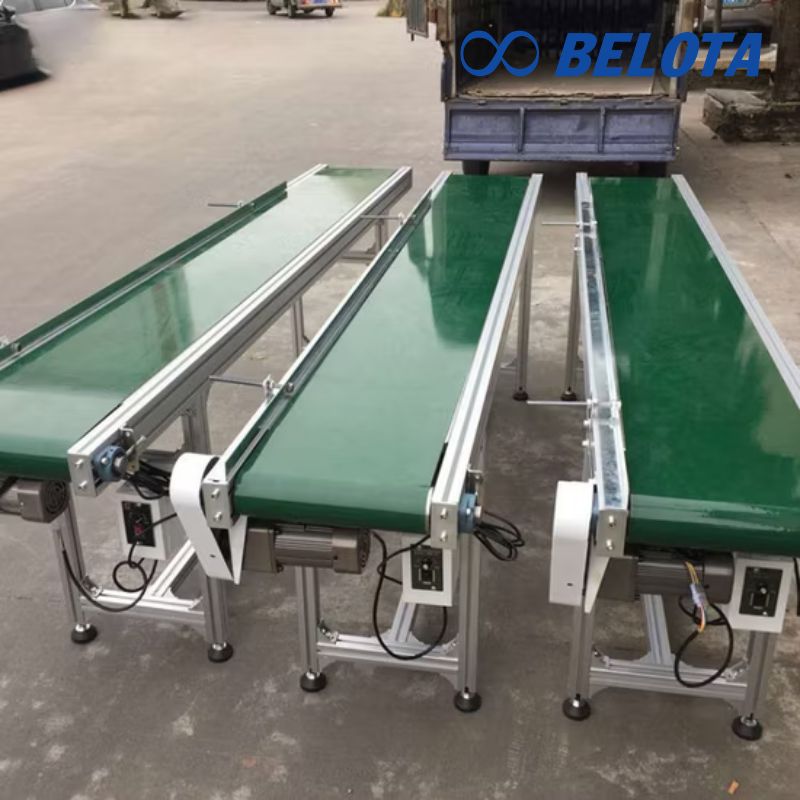 Hệ thống băng tải PVC xanh