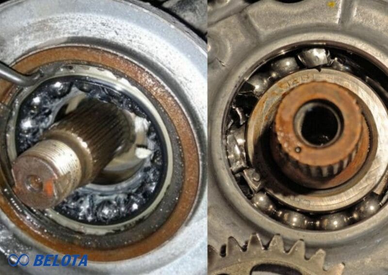 Hỏng bạc đạn, nhông truyền động