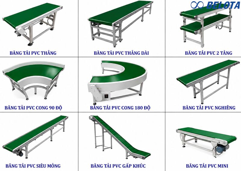 Phân loại băng tải PVC theo hình dạng