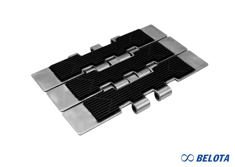 Stainless Steel Slat Chain with Rubber Top