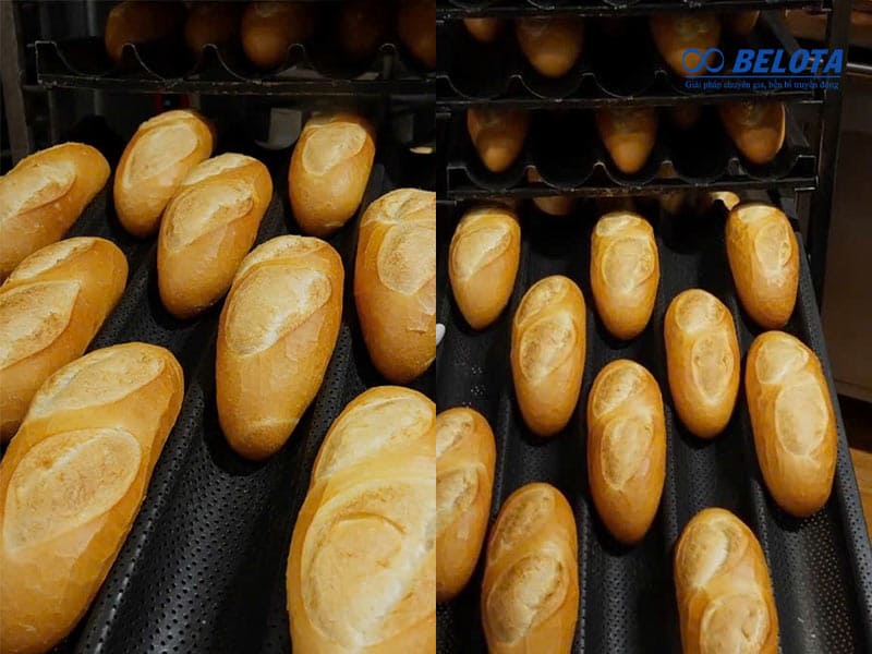 Sau khi bánh đã chín lấy bánh ra khỏi lò nướng và tiến hành làm nguội