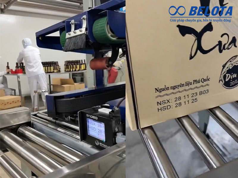 Với thùng carton ưu tiên dùng băng tải con lăn inox