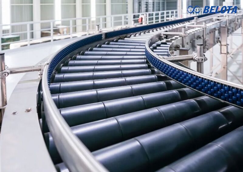 Ứng dụng của băng tải con lăn bo góc trong ngành công nghiệp