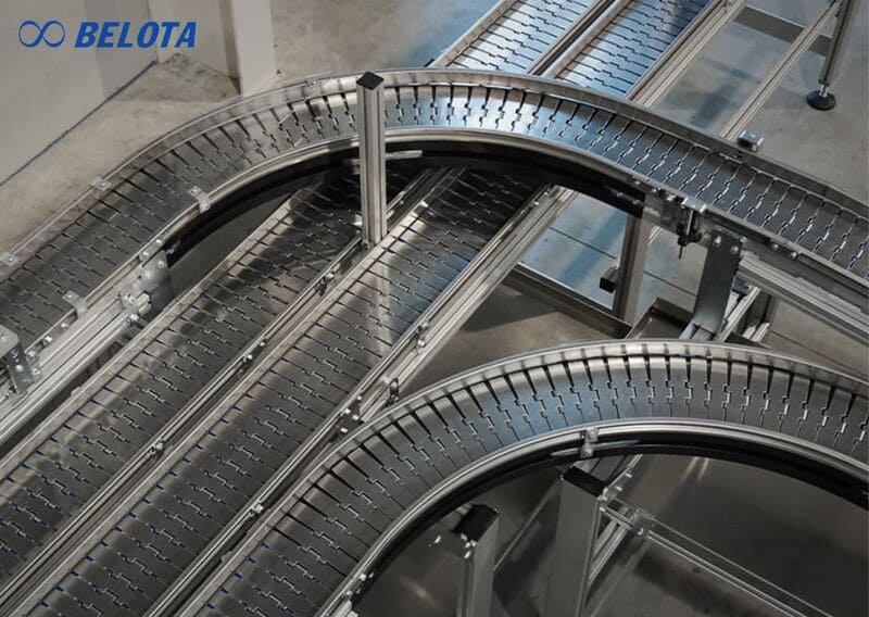 Ưu điểm nổi bật của băng tải xích inox cong 90 độ