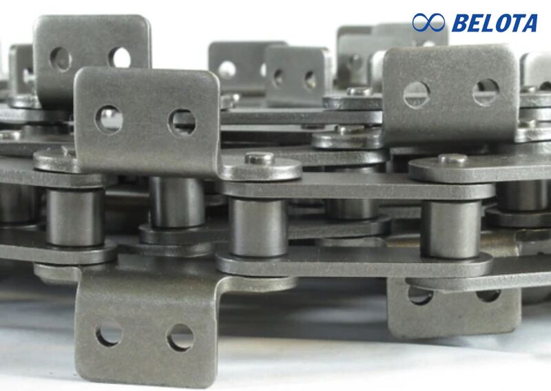 Xích tay gá RF2050 là dòng xích băng tải bước đôi (Double Pitch) được phát triển dựa trên kích thước của xích tiêu chuẩn ANSI 50
